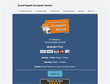 Tablet Screenshot of grandrapidsdumpsterrental.com